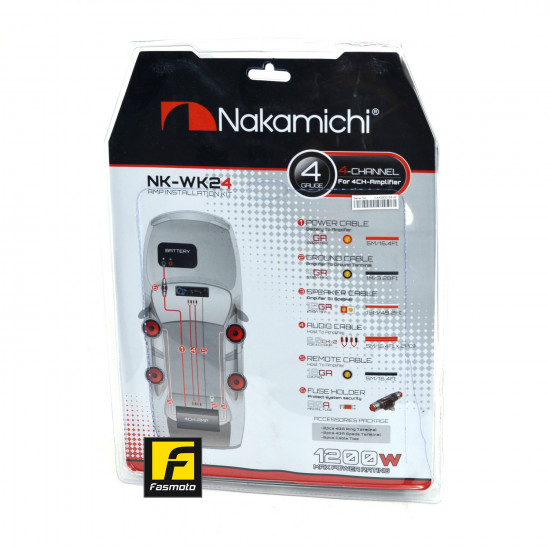 Nakamichi NK-WK24 4-Channel 4GA Amplifier Wiring Kit Nakamichi NK-WK24 4-Channel 4GA Amplifier Wiring Kit