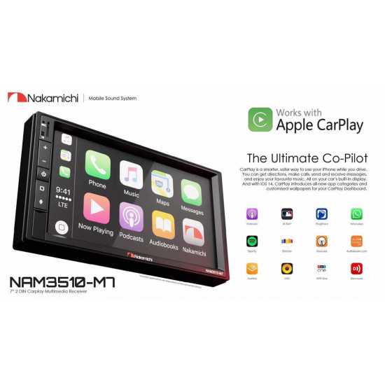 NAKAMICHI NAM3510-M7 7" 2-DIN Apple CarPlay Android Auto head unit