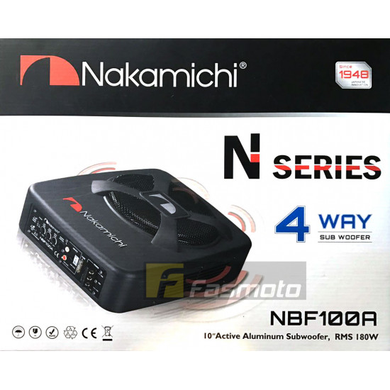 NAKAMICHI NBF100A 10" (25.4cm) 4 Way Active Powered Subwoofer 180W RMS NAKAMICHI NBF100A 10" (25.4cm) 4 Way Active Powered Subwoofer 180W RMS
