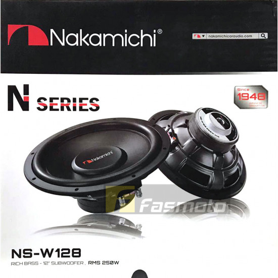 NAKAMICHI NS-W128 12" N-Series Rich Bass DVC Subwoofer 250W RMS (1 Pc)