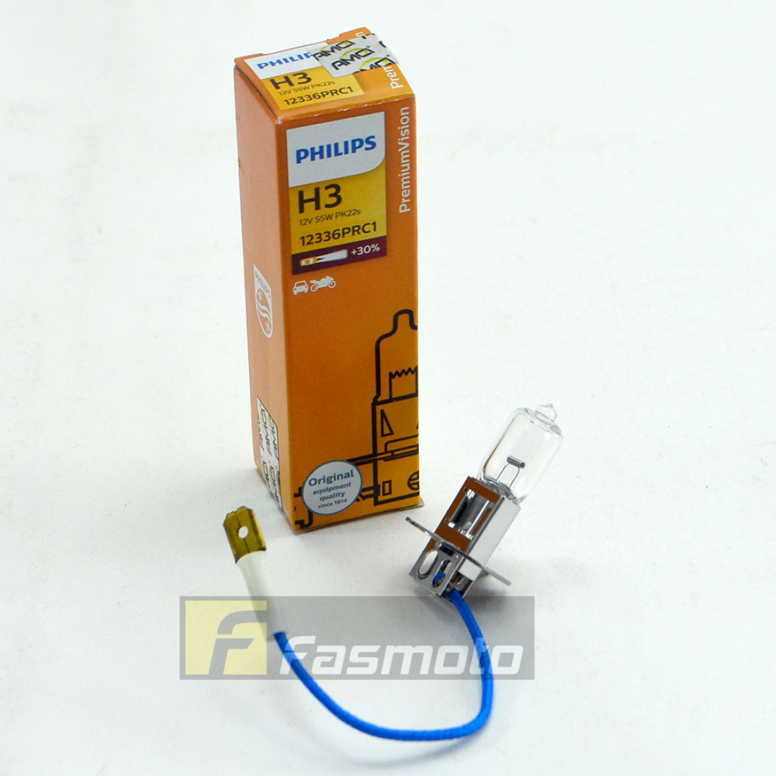 Genuine PHILIPS 12336PRC1 H3 Premium Vision 12V 55W PK22s Single