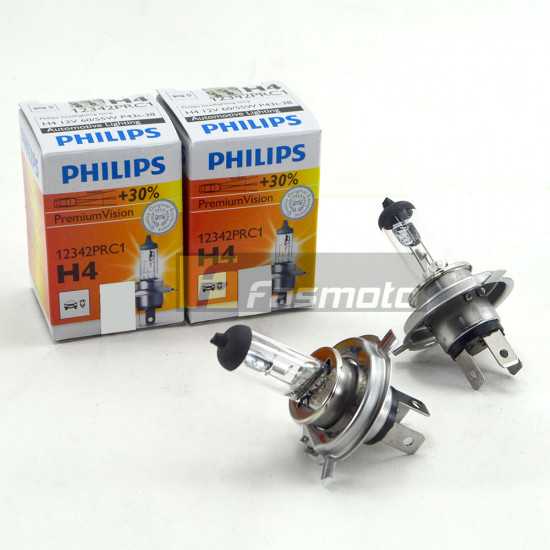 PHILIPS 12342PRC1 H4 Premium Vision 12V 60/55W P43t-38 Dual Filament Bulb