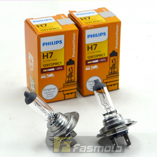 PHILIPS 12972PRC1 H7 Premium Vision 12V 55W PX26d Single Filament Bulb 12V PHILIPS 12972PRC1 H7 Premium Vision 12V 55W PX26d Single Filament Bulb 12V