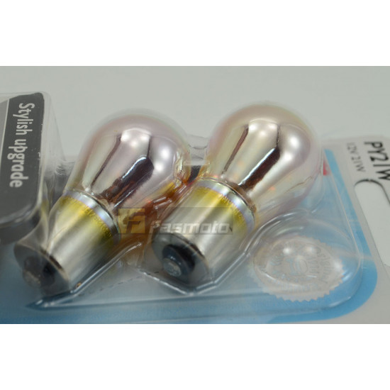 PHILIPS 12496SVB2 PY21W Silver Vision 12V 21W BAU15s Single Filament Bulb Twin Pack