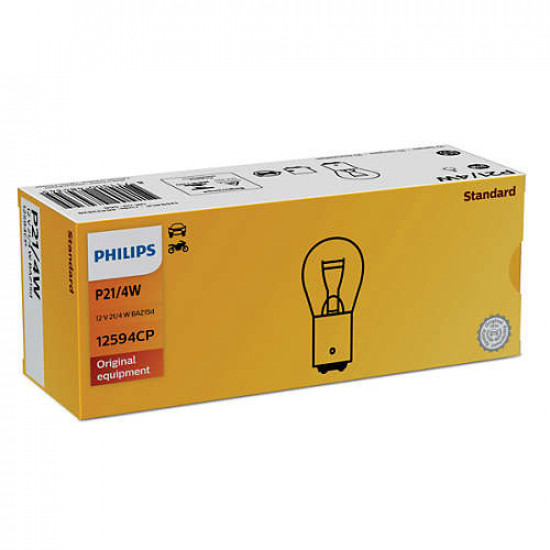 Philips 12594CP P21/4W Conventional 12V 21/4W Bay 15d Light Bulb Philips 12594CP P21/4W Conventional 12V 21/4W Bay 15d Light Bulb