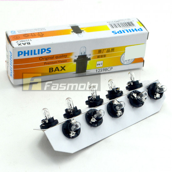 PHILIPS 12598CP BAX 12V 1.2W BAX8.5d/2 Black Base Dash Cluster Light Bulb