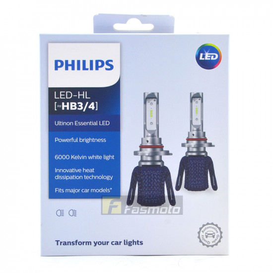 PHILIPS 11005UEX2 HB3 HB4 Ultinon Essential LED Head Light 6000K 12V (1 Pair)