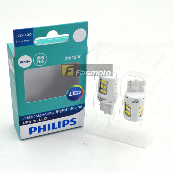 PHILIPS 11065ULWX2 T20 Ultinon LED White Bright Signalling 6000K 12V (1 Pair)