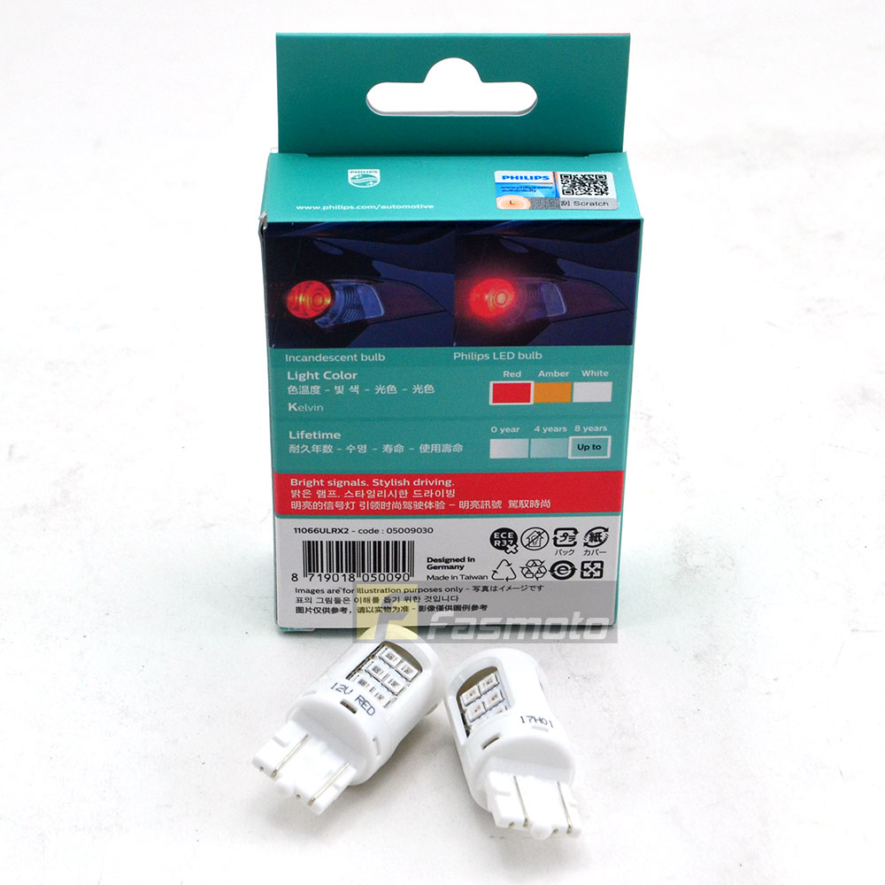 Genuine PHILIPS 11066ULRX2 T20 Ultinon LED RED Stop/Tail Light 12V (1 ...