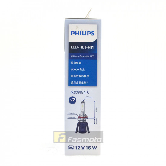 PHILIPS 11362UEX2 H11 Ultinon Essential LED Head Light 6000K 12V (1 Pair)