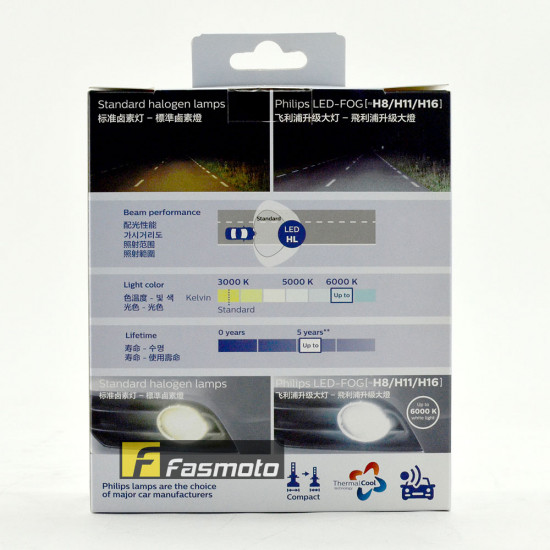 PHILIPS 11366UEX2 H8 H11 H16 Ultinon Essential LED Fog Light 6000K 12V (1 Pair) PHILIPS 11366UEX2 H8 H11 H16 Ultinon Essential LED Fog Light 6000K 12V (1 Pair)