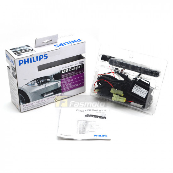 PHILIPS 12824WLEDX1 Daylight 8 DRL Daytime Running Lights 12V (1 Pair)