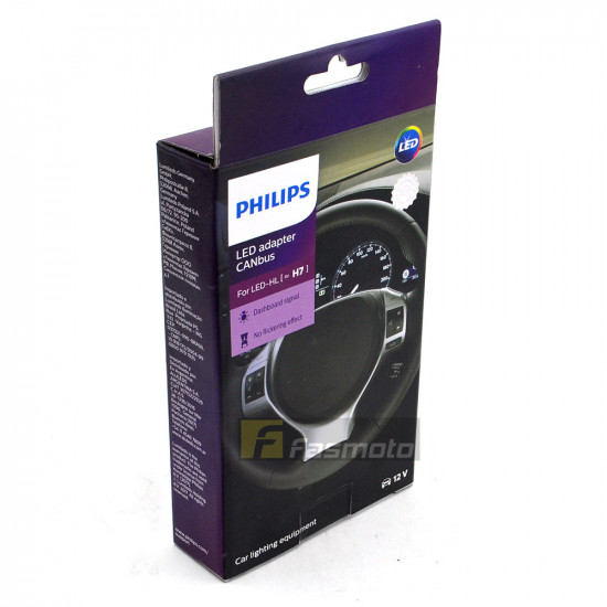 PHILIPS 18952C2 H7 LED CANbus Adapter Anti-Flicker 12V Twin Pack