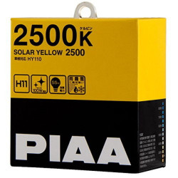 PIAA HY110E 2500K H11 Solar Yellow Halogen Light Bulb 55W (ONE PAIR)