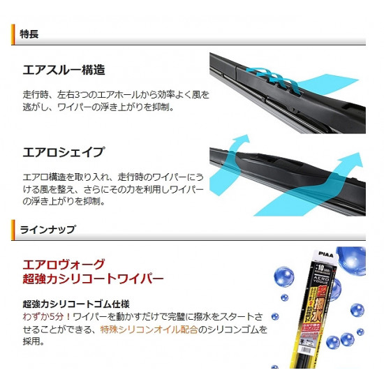 PIAA Aero Vogue Silicone Wiper PIAA Aero Vogue Silicone Wiper