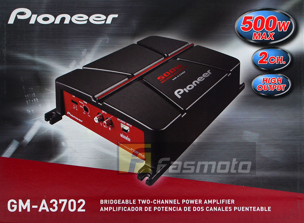 Pioneer GMA3702 2チャンネル アンプ red Bridgeable ,Black