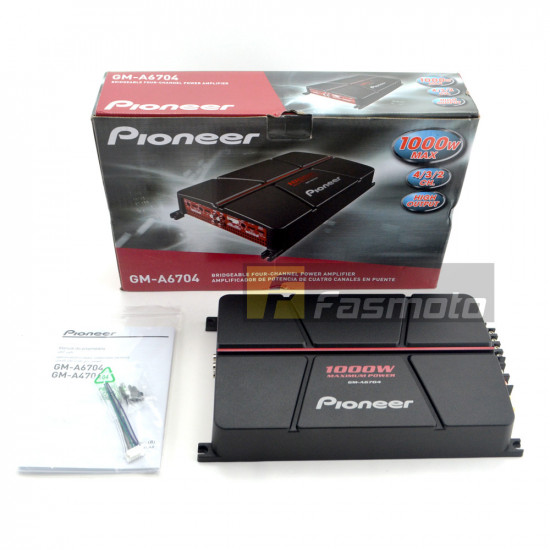 Pioneer GM-A6704 4 Channel Bridgeable Class AB Car Amplifier 60W x 4 at 4 ohm