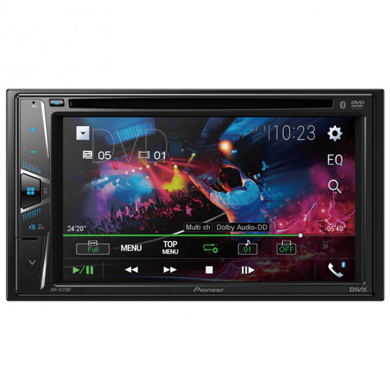 Pioneer AVH-G225BT 6.2" Double DIN DVD Bluetooth Multimedia Receiver 2 RCA Preouts