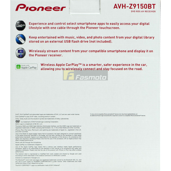 Pioneer AVH-Z9150BT 7" WiFi for Wireless Apple CarPlay Android Auto Mirroring Pioneer AVH-Z9150BT 7" WiFi for Wireless Apple CarPlay Android Auto Mirroring