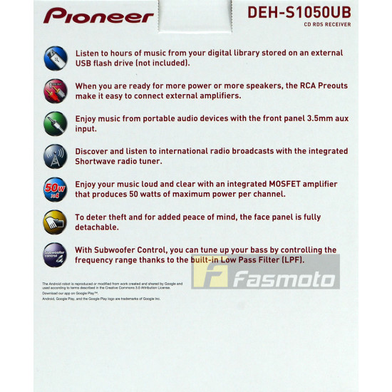 Pioneer DEH-S1050UB Single DIN CD USB Shortwave RDS Radio 1 Pre-out Receiver Pioneer DEH-S1050UB Single DIN CD USB Shortwave RDS Radio 1 Pre-out Receiver