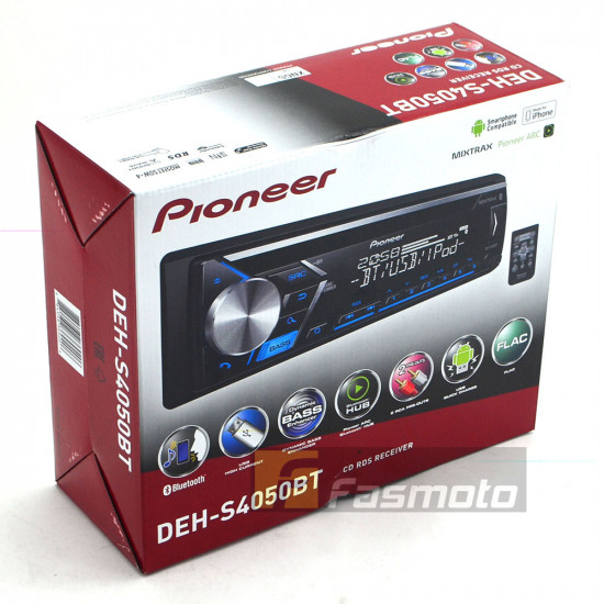 Pioneer DEH-S4050BT Single DIN Dual Bluetooth FLAC CD USB Shortwave Receiver