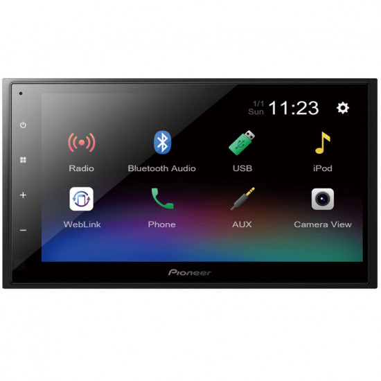 Pioneer DMH-A345BT 6.8" Double DIN Touchscreen AV Receiver with Mirroring by Weblink Cast Pioneer DMH-A345BT 6.8" Double DIN Touchscreen AV Receiver with Mirroring by Weblink Cast