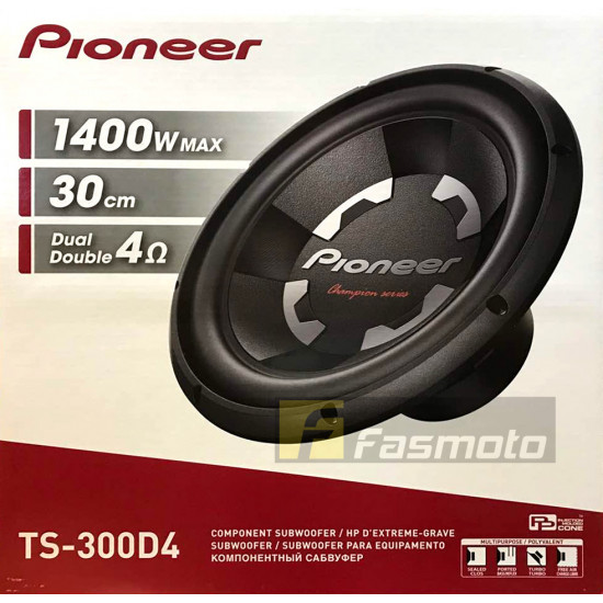 Pioneer TS-300D4 12" (30cm) Champion Series DVC Subwoofer 400W 4 ohm