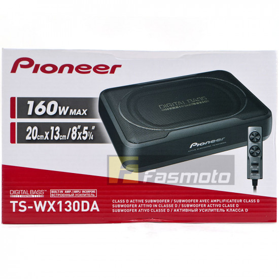 Pioneer TS-WX130DA Slim Under Seat Active Subwoofer with Bass Remote RMS 50W