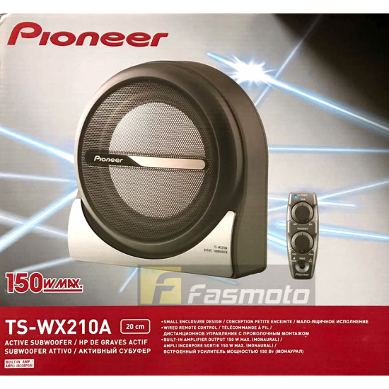 Pioneer TS-WX210A Space-saving 8 inch Sealed Active Subwoofer (50W)