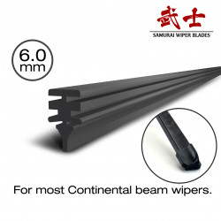 Samurai Original Wiper Blades Super Silicone Refill for Continental Beam Wipers (BMW, Volkswagen, Audi, Mercedes) 5.0mm (width)