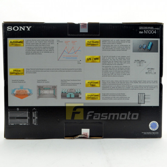 SONY XM-N1004 4/3/2 Channel Stereo Car Amplifier 70W RMS x 4 at 4 ohms SONY XM-N1004 4/3/2 Channel Stereo Car Amplifier 70W RMS x 4 at 4 ohms