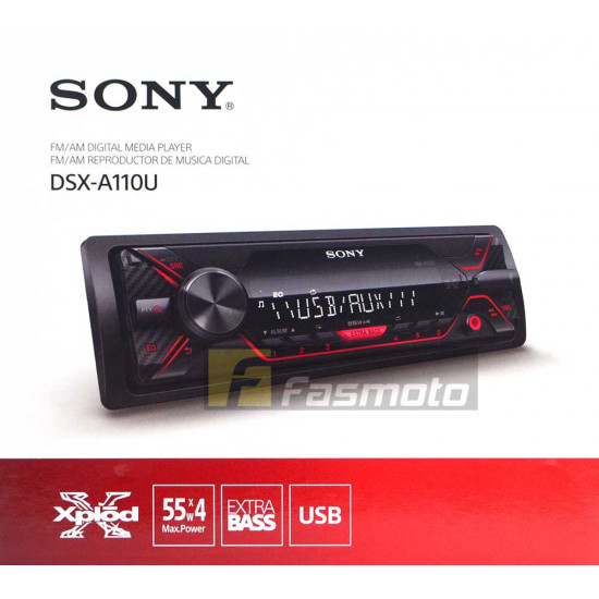 SONY DSX-A110U Single DIN Media Receiver with USB (No CD)