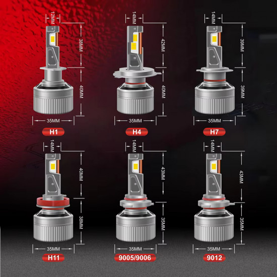 TECH-KING T9 H1, H3, H4, H7, H8, H9, H11, 9005, 9006 4300K/6000K 12V 130W 16000LM Car LED Headlight Bulbs TECH-KING T9 H1, H3, H4, H7, H8, H9, H11, 9005, 9006 4300K/6000K 12V 130W 16000LM Car LED Headlight Bulbs