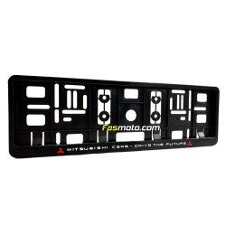 Mitsubishi Drive the Future Single Row 410mm Vehicle Registration License Plate Frame (Black)