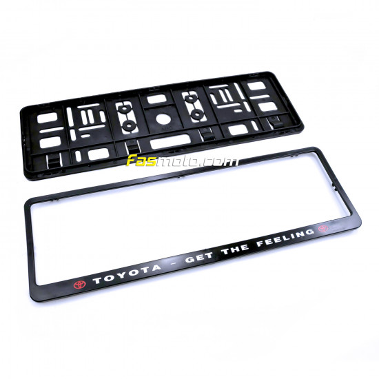 Toyota Get the Feeling Single Row 410mm Vehicle Registration License Plate Frame (Black) Toyota Get the Feeling Single Row 410mm Vehicle Registration License Plate Frame (Black)
