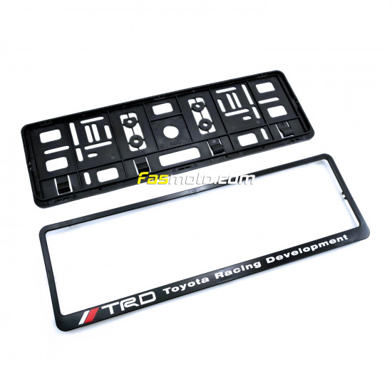 Toyota TRD Racing Development Single Row 410mm Vehicle Registration License Plate Frame (Black)
