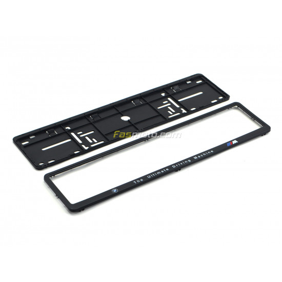BMW The Ultimate Driving Machine Single Row 530mm Vehicle Registration License Plate Frame (Black)