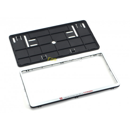 Nothing Moves You Like A Citroen Double Row 335mm Vehicle Registration License Plate Frame (Silver)