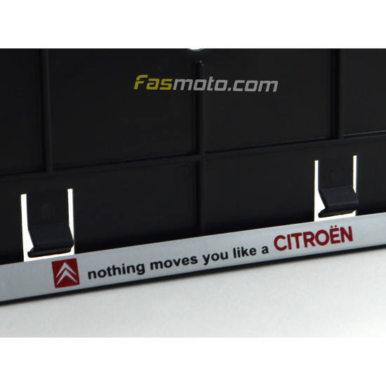 Nothing Moves You Like A Citroen Double Row 335mm Vehicle Registration License Plate Frame (Silver)