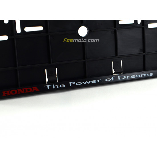 Honda The Power of Dreams Double Row 335mm Vehicle Registration License Plate Frame (Black)