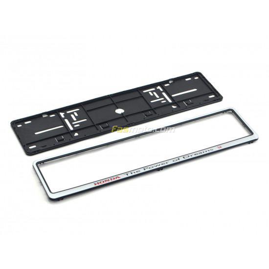 Honda The Power of Dreams Single Row 530mm Vehicle Registration License Plate Frame (Silver) Honda The Power of Dreams Single Row 530mm Vehicle Registration License Plate Frame (Silver)