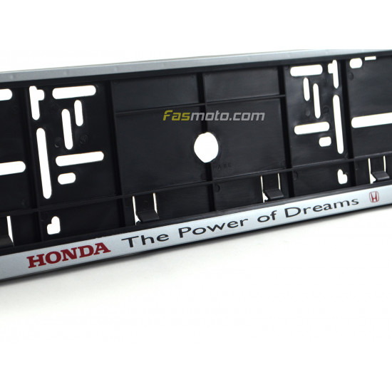 Honda The Power of Dreams Single Row 530mm Vehicle Registration License Plate Frame (Silver) Honda The Power of Dreams Single Row 530mm Vehicle Registration License Plate Frame (Silver)