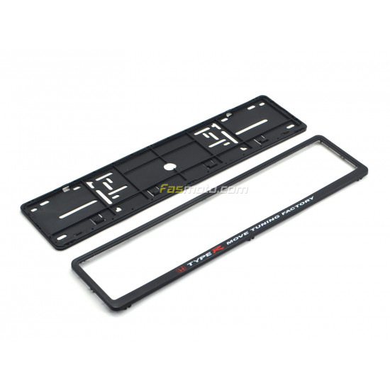 Honda Type-R Move Tuning Factory Single Row 530mm Vehicle Registration License Plate Frame (Black)