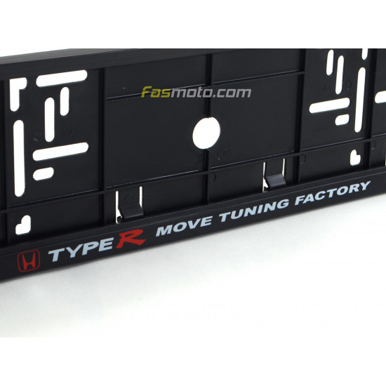 Honda Type-R Move Tuning Factory Single Row 530mm Vehicle Registration License Plate Frame (Black)