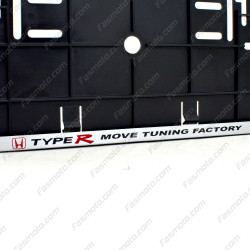 Honda Type-R Move Tuning Factory Double Row 335mm Vehicle Registration License Plate Frame (Silver)