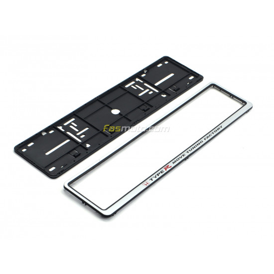 Honda Type-R Move Tuning Factory Single Row 530mm Vehicle Registration License Plate Frame (Silver)