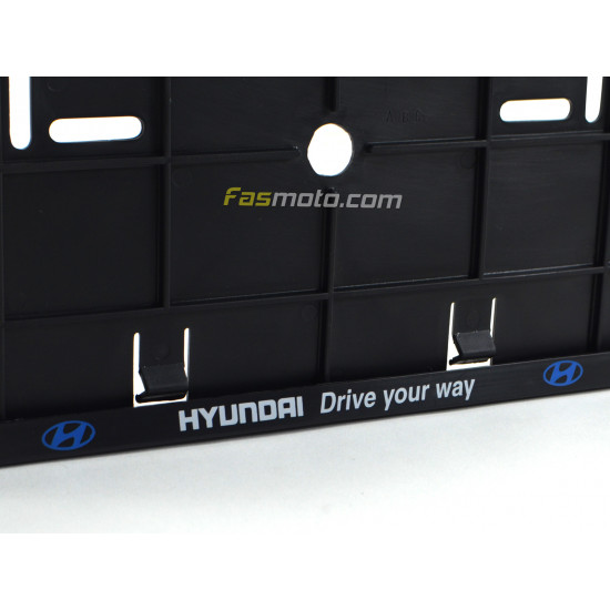 Hyundai Drive Your Way Double Row 335mm Vehicle Registration License Plate Frame (Black)