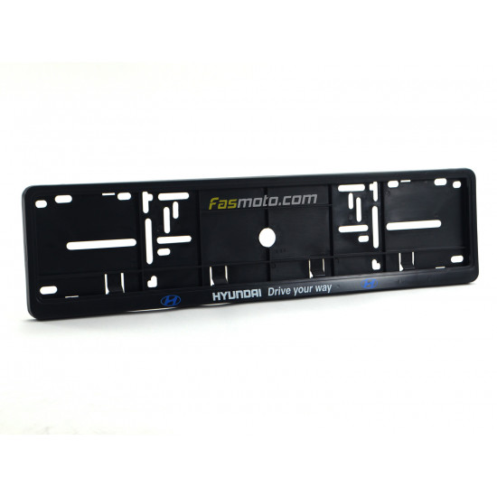 Hyundai Drive Your Way Single Row 530mm Vehicle Registration License Plate Frame (Black)