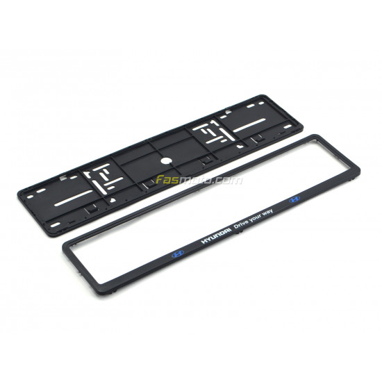Hyundai Drive Your Way Single Row 530mm Vehicle Registration License Plate Frame (Black)