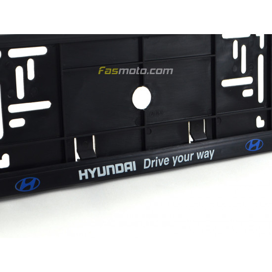 Hyundai Drive Your Way Single Row 530mm Vehicle Registration License Plate Frame (Black)